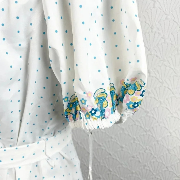 Smurfette Button-Up Blouse With Bow - Picture 3 of 4